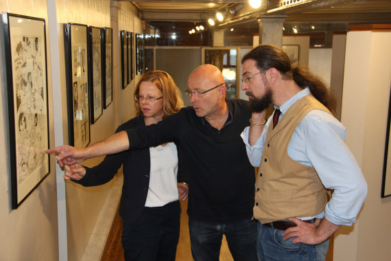 Tanja Wenisch, Jack Manini et Etienne Willem - © Daniel Fouss/Musée de la BD test