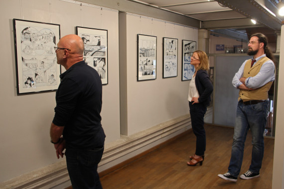 Jack Manini, Tanja Wenisch et Etienne Willem - © Daniel Fouss/Musée de la BD test