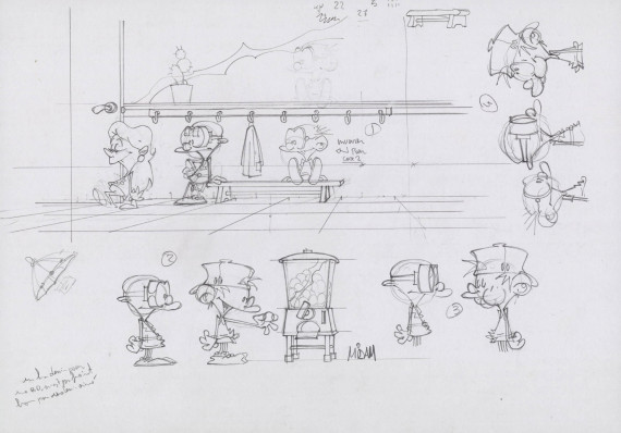 Midam - Sketches for Kid Paddle © Midam test
