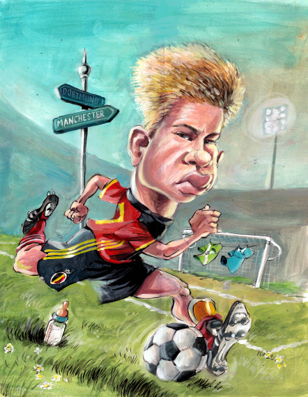 Dans la tête de Charel Cambré - Caricature de Kevin De Bruyne © Charel Cambré test