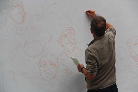 Hommage aan Frank Pé - © Daniel Fouss / Stripmuseum test